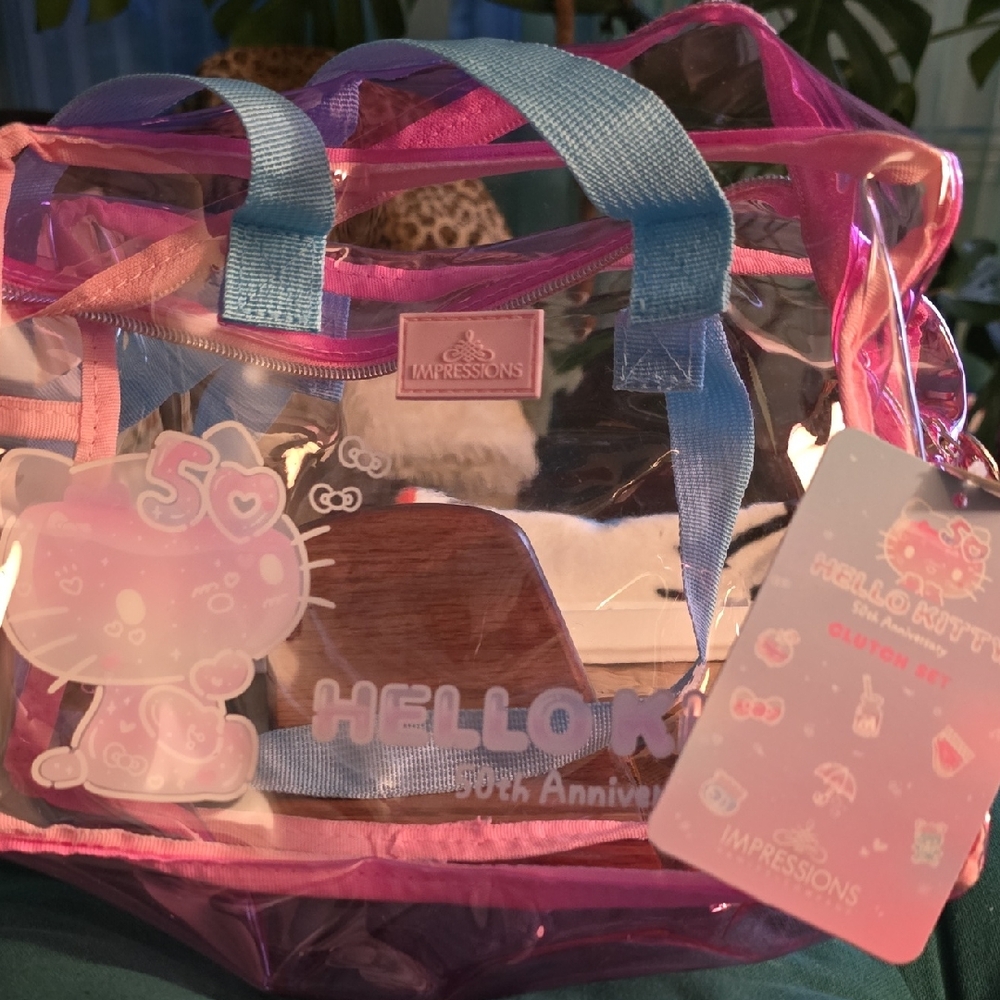 Impressions Hello Kitty Clear Tote, 50th Anniversary. Sanrio Brand.